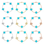 [Timi]New  CLOVER 5 MOTIF TURQUOISE BRACELET COLLECTION