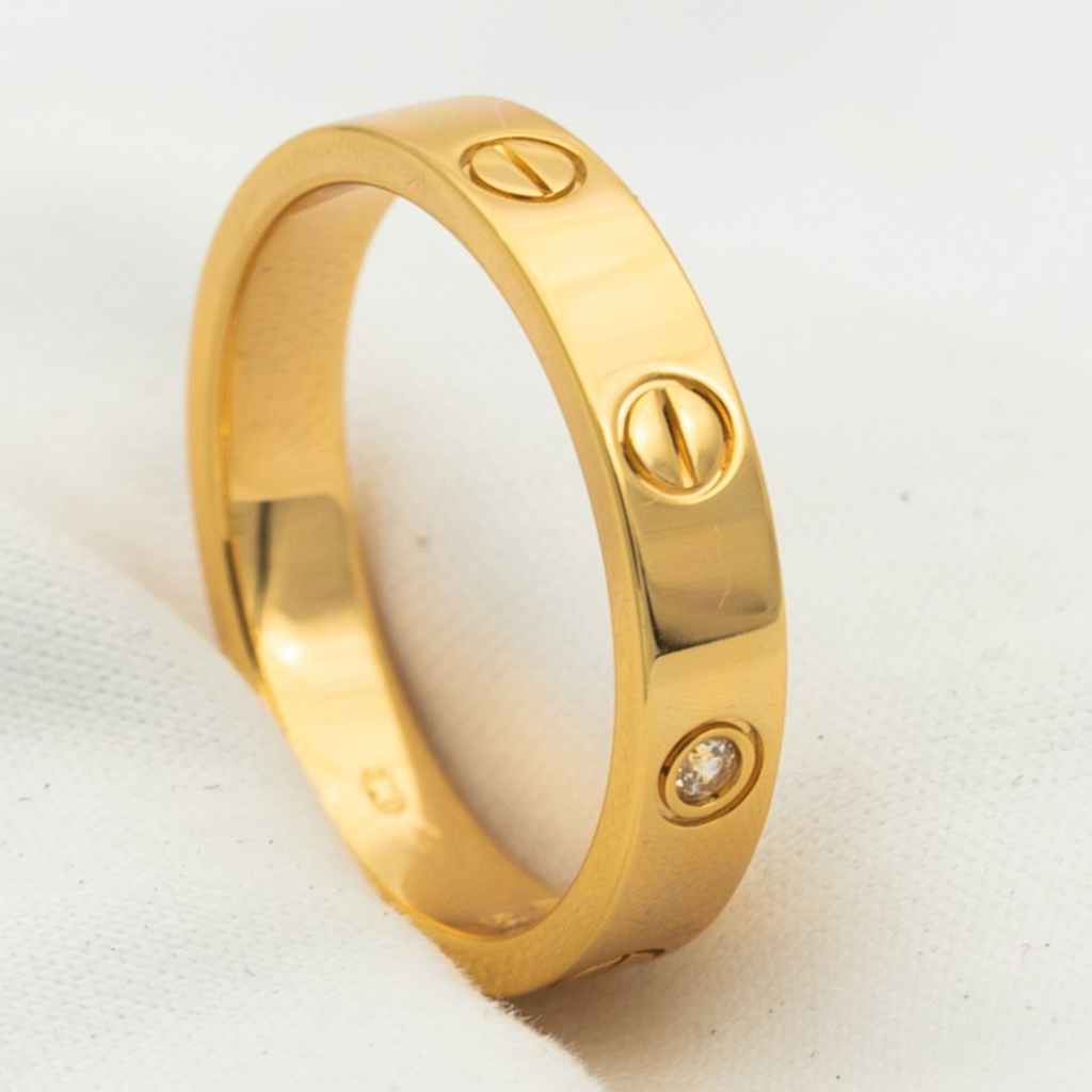 TimiLOVE RING 4MM 1 DIAMOND PINK GOLD