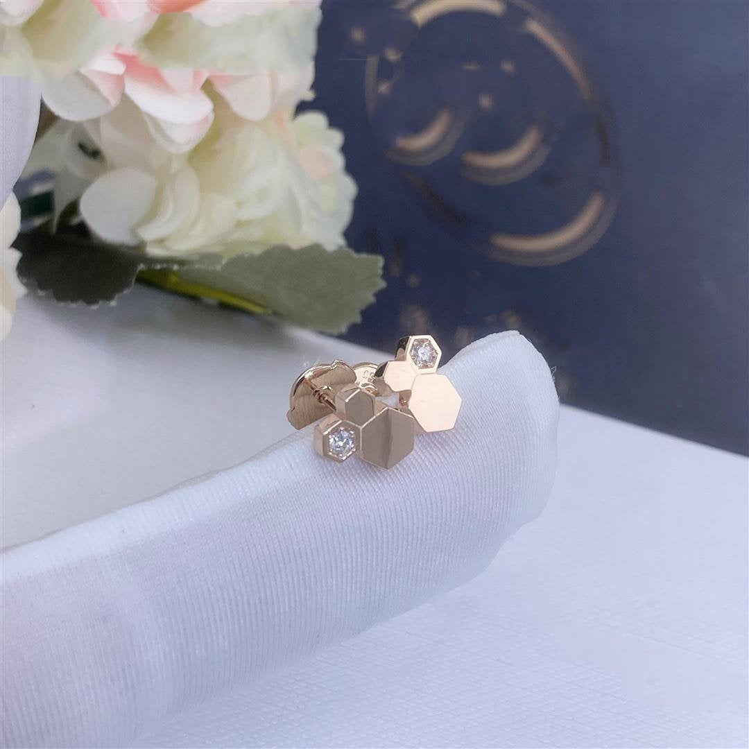TimiBEE LOVE PINK GOLD DIAMOND EARRINGS