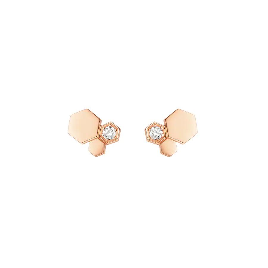 TimiBEE LOVE PINK GOLD DIAMOND EARRINGS