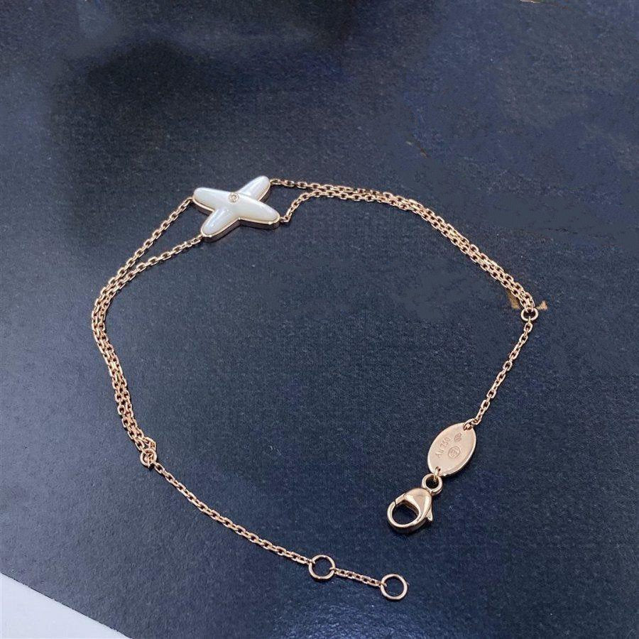 TimiJEUX BRACELET WHITE MOP PINK GOLD 1 DIAMOND