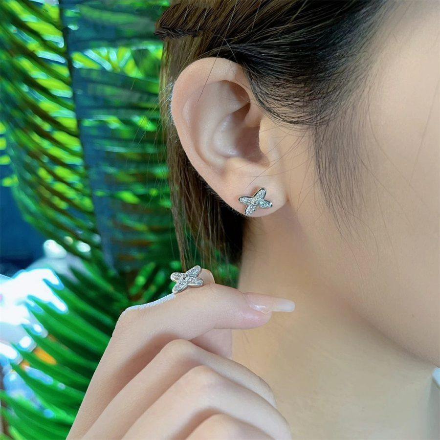 TimiJEUX DE SILVER DIAMOND EARRINGS