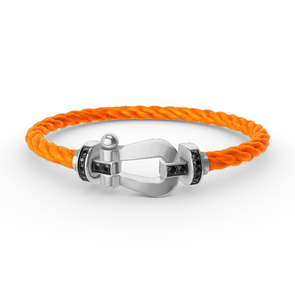 TimiFORCE LARGE HORSESHOE BLACK DIAMOND BRACELET SILVER