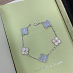 [Timi]New  CLOVER 5 MOTIF PURPLE CHALCEDONY BRACELET COLLECTION