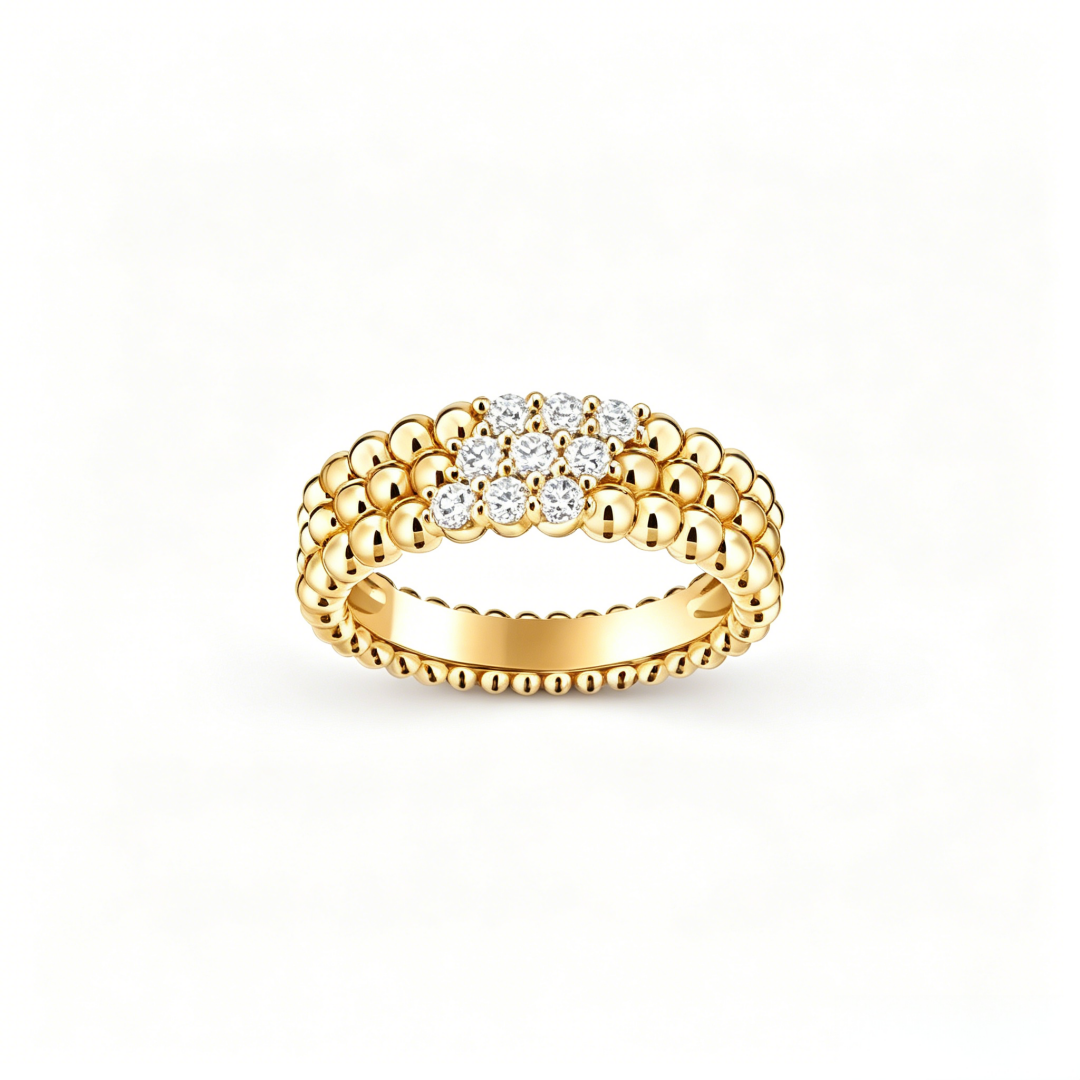 [Timi]  THREE-ROW DIAMOND RING