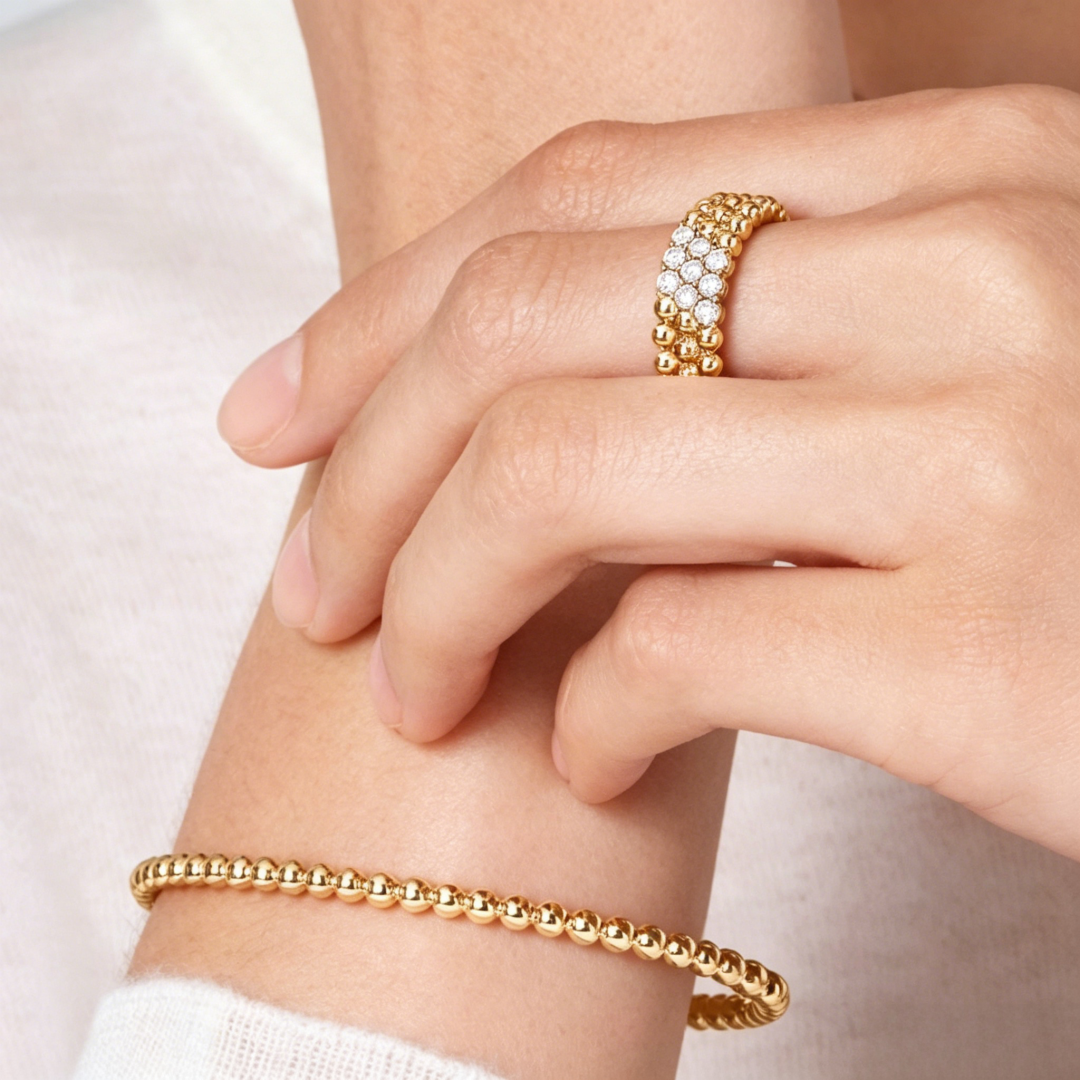 [Timi]  THREE-ROW DIAMOND RING