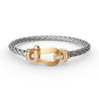 TimiFORCE LARGE HORSESHOE HALF DIAMOND BRACELET GOLD