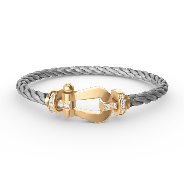 TimiFORCE LARGE HORSESHOE HALF DIAMOND BRACELET GOLD