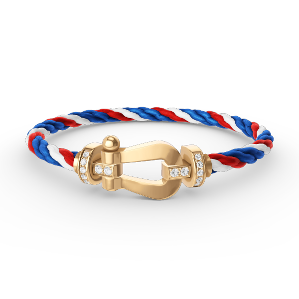 TimiFORCE LARGE HORSESHOE HALF DIAMOND BRACELET GOLD