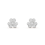 TimiFRIVOLE SILVER FLOWER DIAMOND EARRINGS