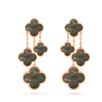 TimiCLOVER EARRINGS DARK MOP 4 MOTIFS ROSE GOLD