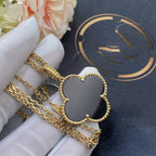 TimiCLOVER 25MM GOLD ONYX BIG CLOVER NECKLACE