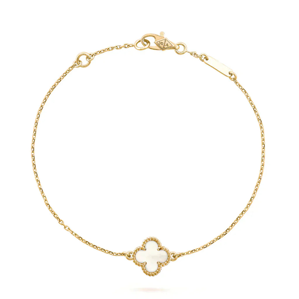 ¡®Timi¡¯CLOVER WHITE MOP SINGLE FLOWER BRACELET
