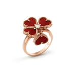 TimiSWEET CLOVER CARNELIAN RING