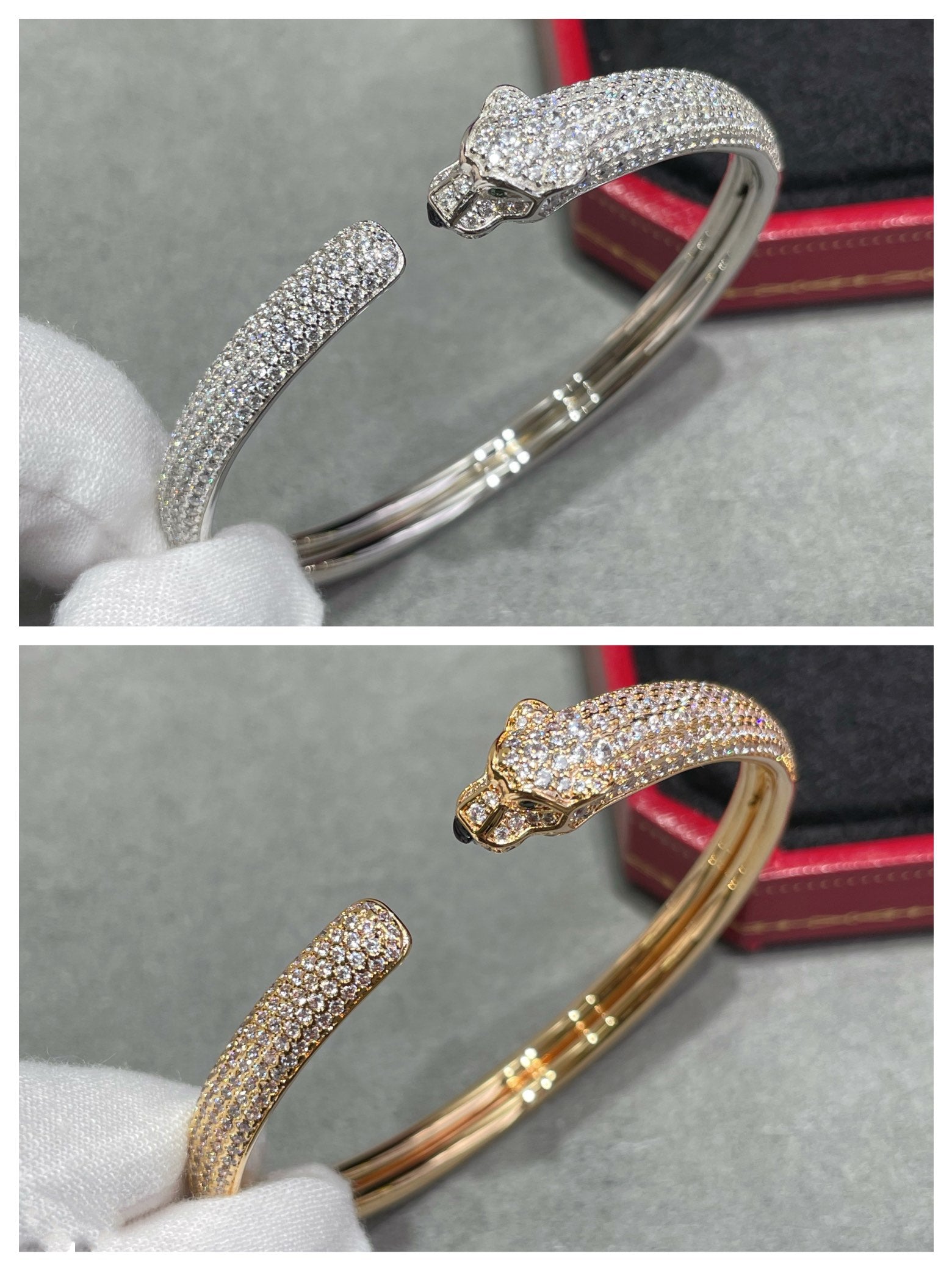 TimiPANTHERE FULL DIAMOND OPEN BRACELET