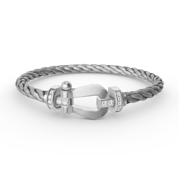 TimiFORCE LARGE HORSESHOE HALF DIAMOND BRACELET SILVER