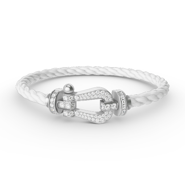 TimiFORCE LARGE HORSESHOE FULL DIAMOND BRACELET SILVER